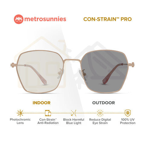 MetroSunnies Bella Specs (Rose Gold) / Con-Strain Blue Light / Anti-Radiation Computer Eyeglasses