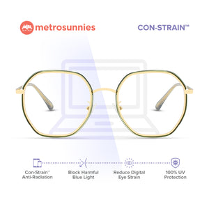 MetroSunnies Clyde Specs (Green) / Con-Strain Blue Light / Versairy / Anti-Radiation Eyeglasses