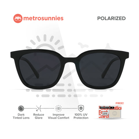 MetroSunnies Dewey Sunnies (Black) / Polarized Sunglasses UV400 / Fashion Eyewear for Men and Women