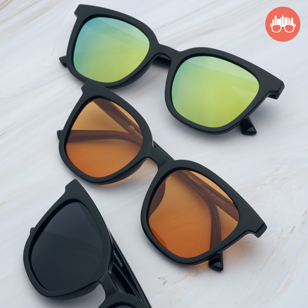 MetroSunnies Dewey Sunnies Black Polarized Sunglasses UV400 Fash