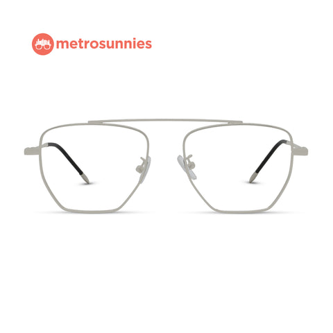 MetroSunnies Donald Specs (Silver) / Replaceable Lens / Eyeglasses for Men and Women