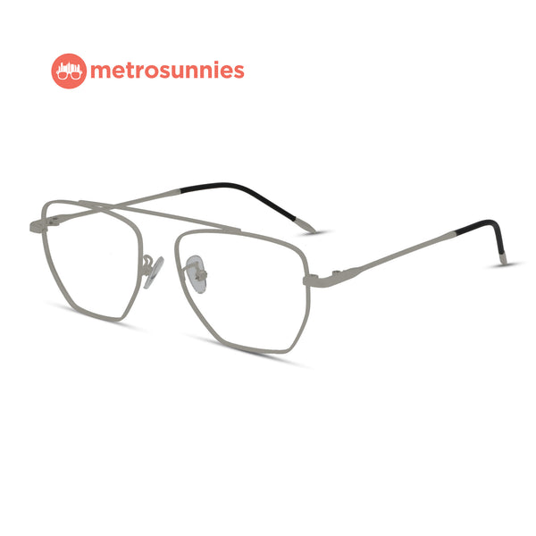 MetroSunnies Donald Specs (Silver) / Replaceable Lens / Eyeglasses for Men and Women