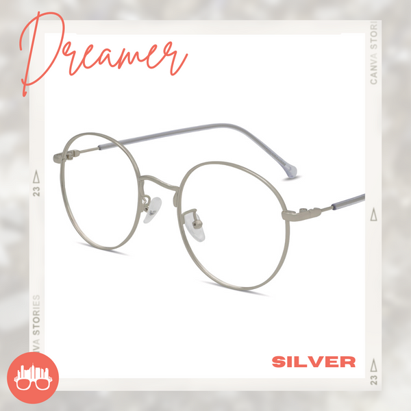 MetroSunnies Dreamer Specs (Silver) / Con-Strain Blue Light / Anti-Radiation Computer Eyeglasses
