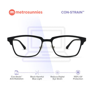 MetroSunnies Drew Specs (Black) / Con-Strain Blue Light / Versairy / Anti-Radiation Eyeglasses