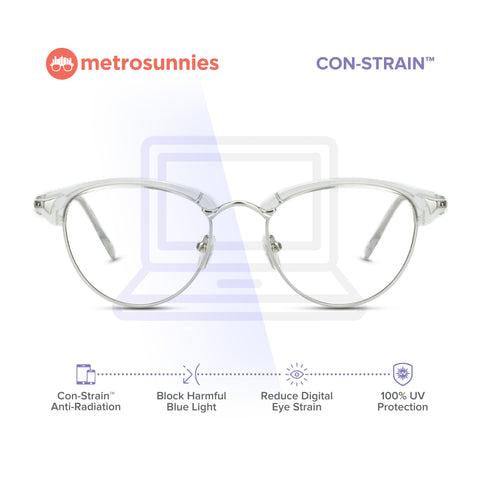 MetroSunnies Duchess Specs (Clear) / Con-Strain Blue Light / Anti-Radiation Computer Eyeglasses
