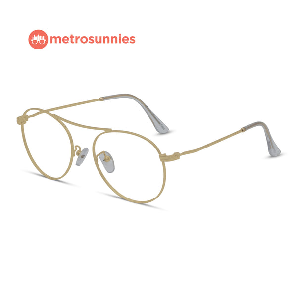 MetroSunnies Elijah Specs (Gold) / Replaceable Lens / Eyeglasses for Men and Women