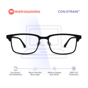MetroSunnies Emperor Specs (Black) / Con-Strain Blue Light / Versairy / Anti-Radiation Eyeglasses
