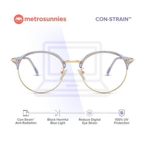 MetroSunnies Florence Specs (Blue) / Con-Strain Blue Light / Anti-Radiation Computer Eyeglasses