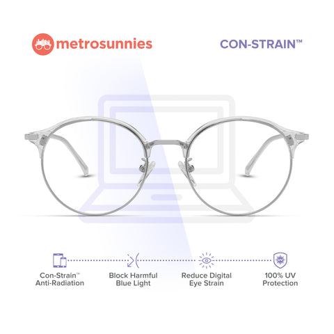MetroSunnies Florence Specs (Clear) / Con-Strain Blue Light / Anti-Radiation Computer Eyeglasses