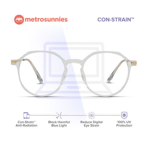 MetroSunnies Genesis Specs (Clear) / Con-Strain Blue Light / Versairy / Anti-Radiation Eyeglasses