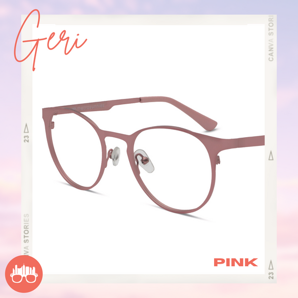 MetroSunnies Geri Specs (Pink) / Replaceable Lens / Eyeglasses for Men and Women