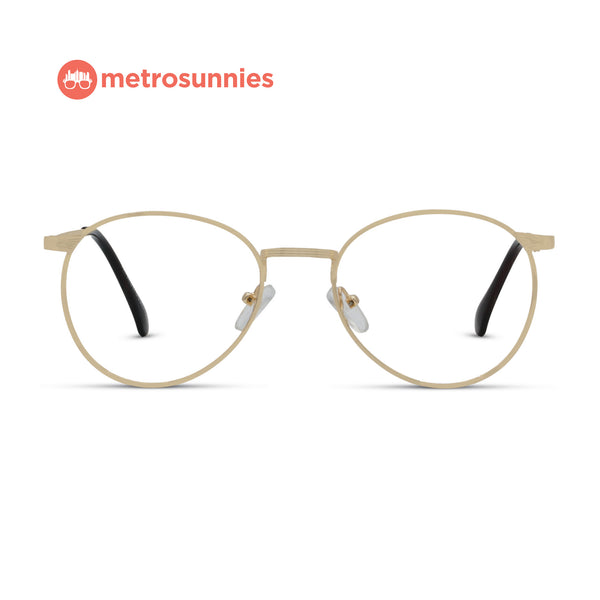 MetroSunnies Glenn Specs (Gold) / Replaceable Lens / Eyeglasses for Men and Women