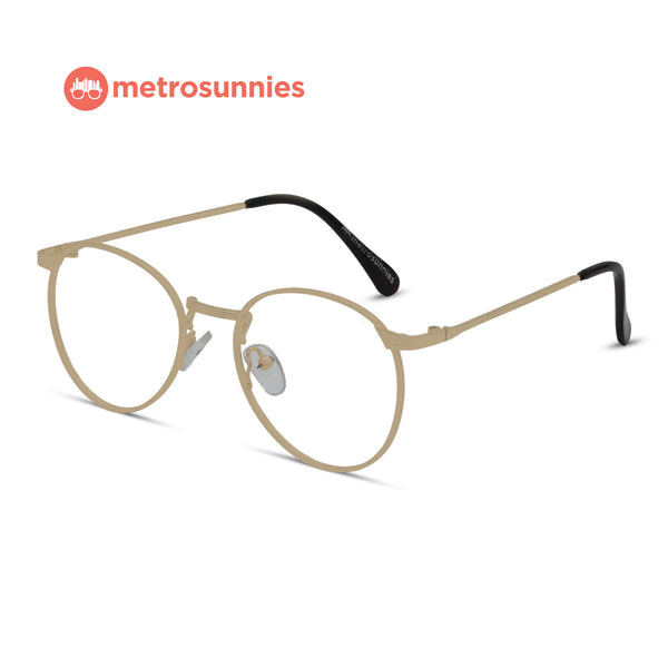 MetroSunnies Glenn Specs (Gold) / Replaceable Lens / Eyeglasses for Men and Women