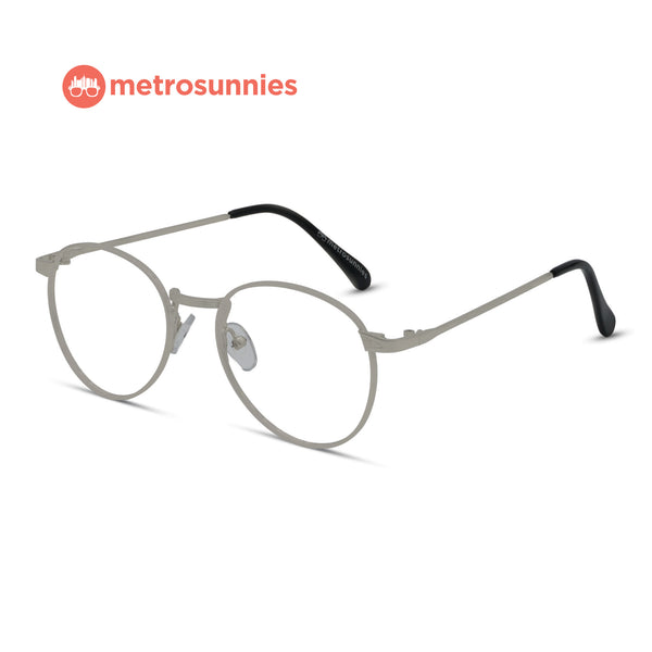 MetroSunnies Glenn Specs (Silver) / Replaceable Lens / Eyeglasses for Men and Women