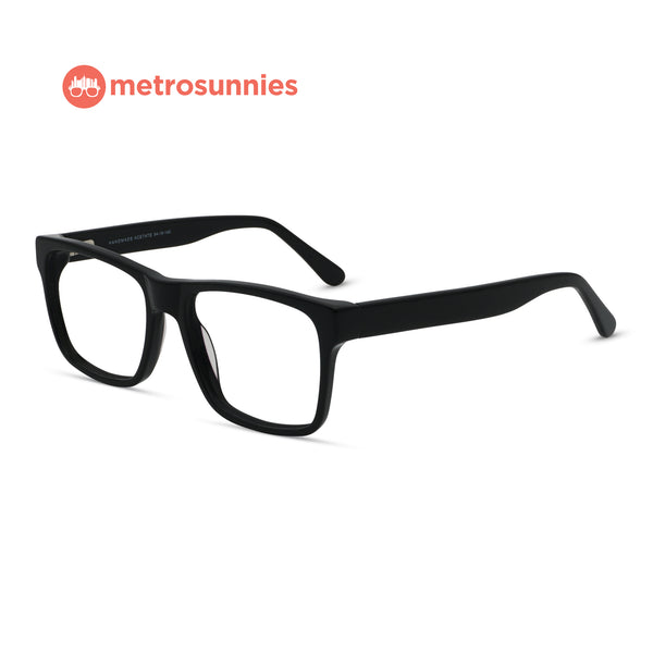 MetroSunnies Gus Specs (Black) / Handmade Acetate / Replaceable Lens / Eyeglasses
