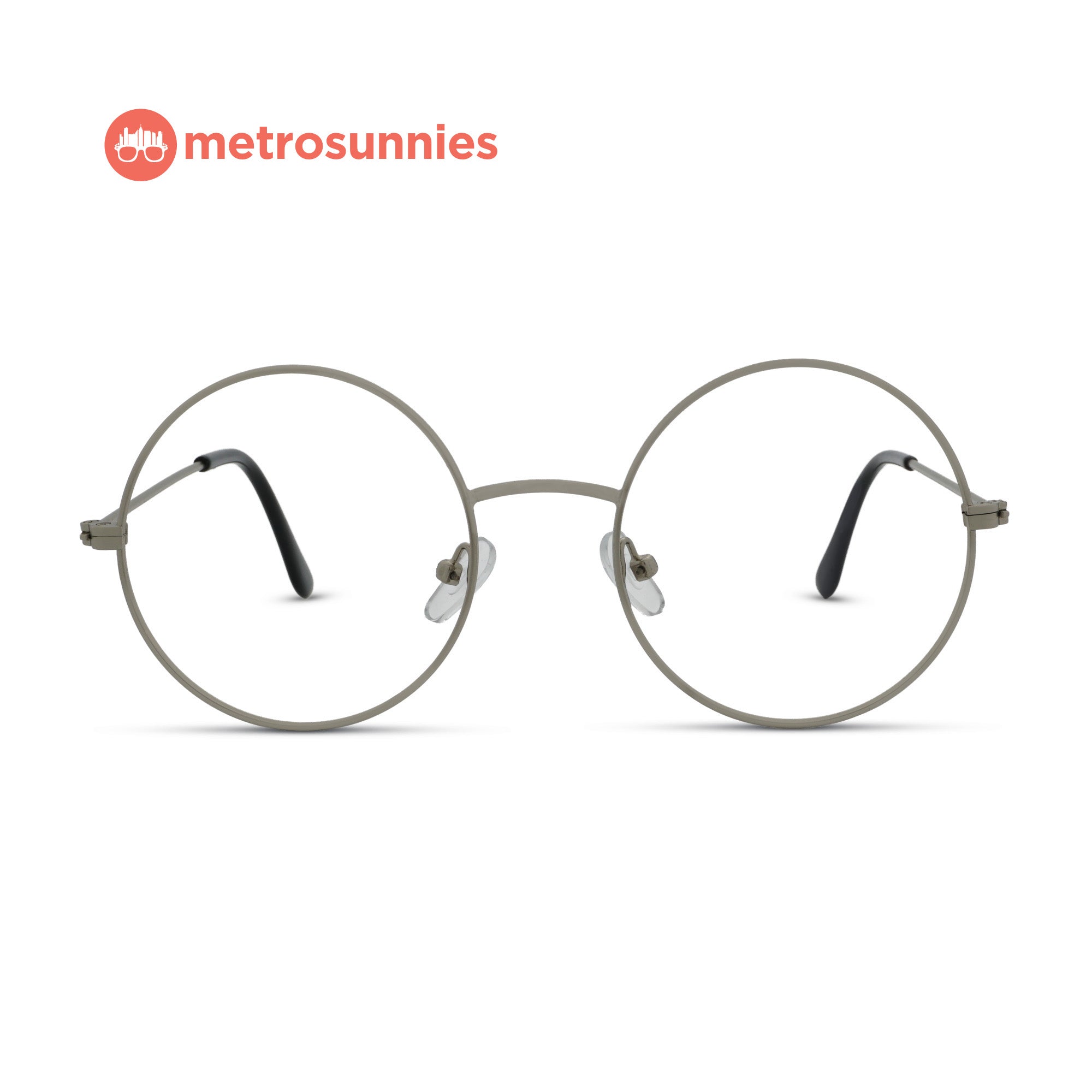 MetroSunnies Harry Specs (Silver) / Replaceable Lens / Eyeglasses for Men and Women