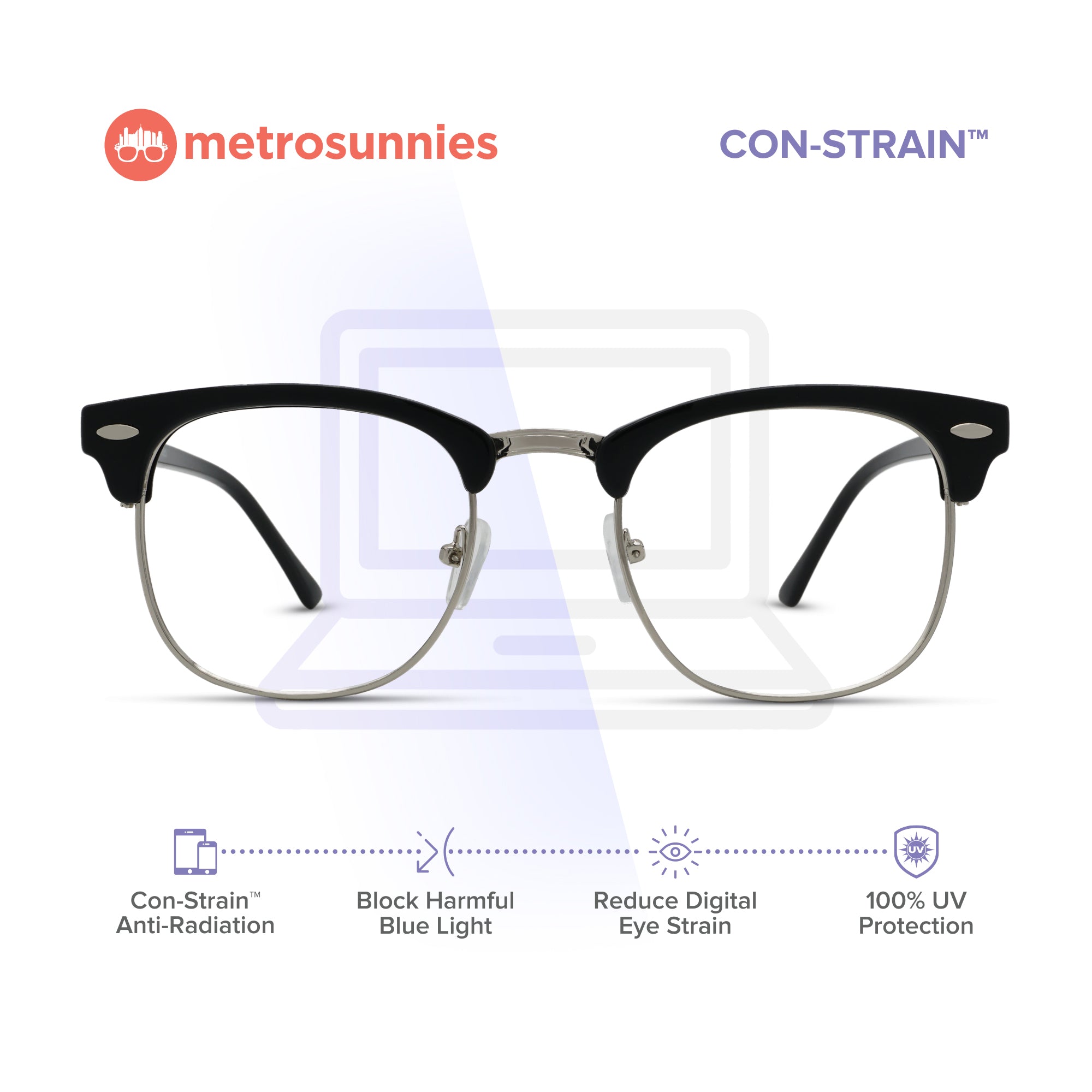 MetroSunnies Jack Sunnies (Black) / Sunglasses with UV400 Protection / Fashion Eyewear Unisex