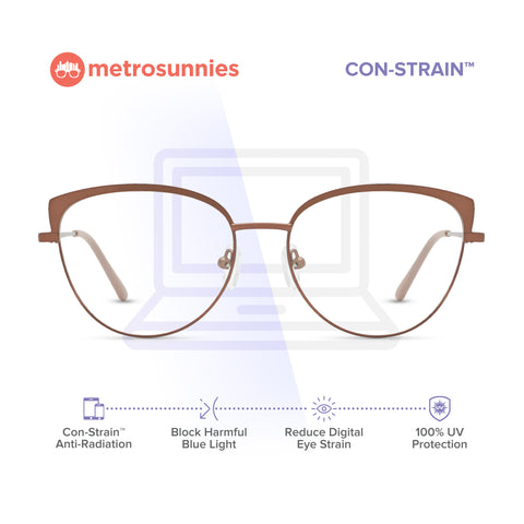 MetroSunnies Jennie Specs (Nude) / Con-Strain Blue Light / Anti-Radiation Computer Eyeglasses