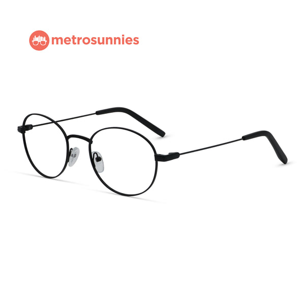 MetroSunnies Jet Specs (Black) / Replaceable Lens / Eyeglasses for Men and Women