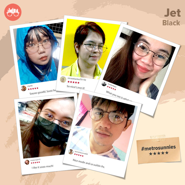 MetroSunnies Jet Specs (Black) / Replaceable Lens / Eyeglasses for Men and Women