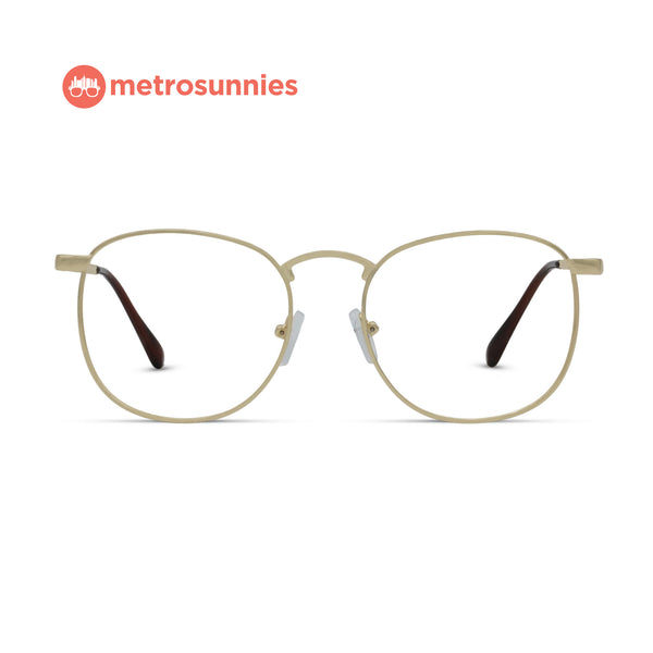 MetroSunnies Jonah Specs (Gold) / Replaceable Lens / Eyeglasses for Men and Women