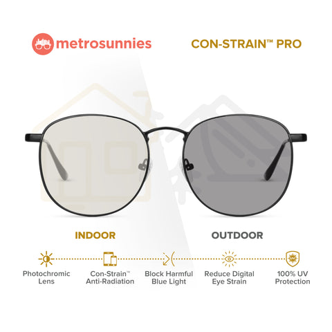 MetroSunnies Judge Specs (Black) / Con-Strain Blue Light / Anti-Radiation Computer Eyeglasses