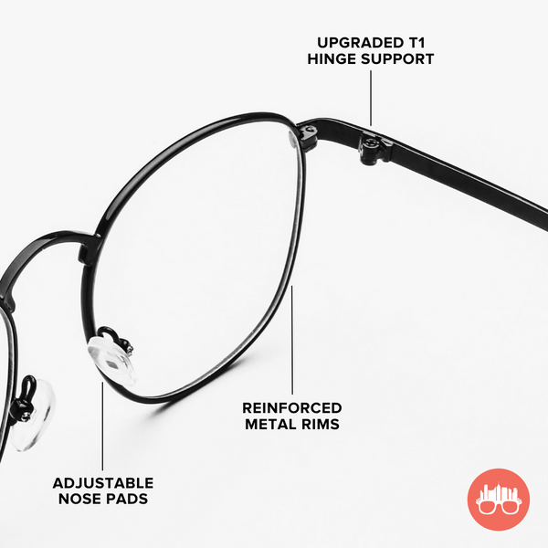 MetroSunnies Judge Specs (Silver) / Con-Strain Blue Light / Anti-Radiation Computer Eyeglasses