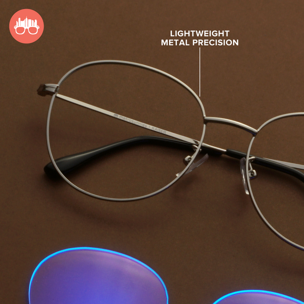 MetroSunnies Kaiser Specs (Silver) / Con-Strain Blue Light / Anti-Radiation Computer Eyeglasses
