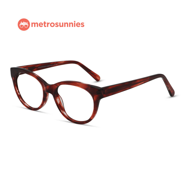 MetroSunnies Karla Specs (Wine) / Handmade Acetate / Replaceable Lens / Eyeglasses