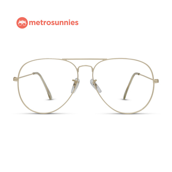 MetroSunnies Kennedy Specs (Gold) / Replaceable Lens / Eyeglasses for Men and Women