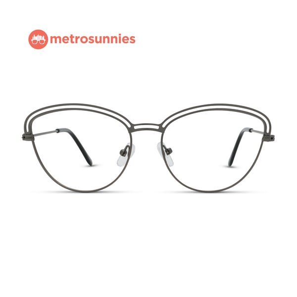 MetroSunnies Kitty Specs (Gun) / Replaceable Lens / Eyeglasses for Men and Women