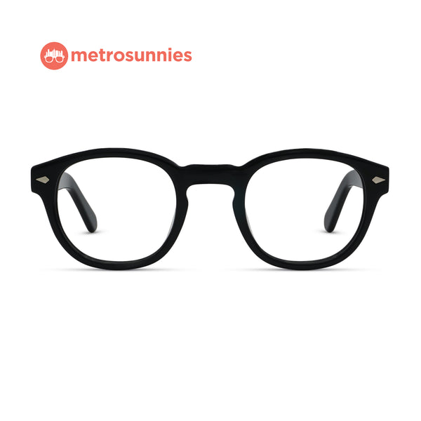 MetroSunnies Lance Specs (Black) / Handmade Acetate / Replaceable Lens / Eyeglasses