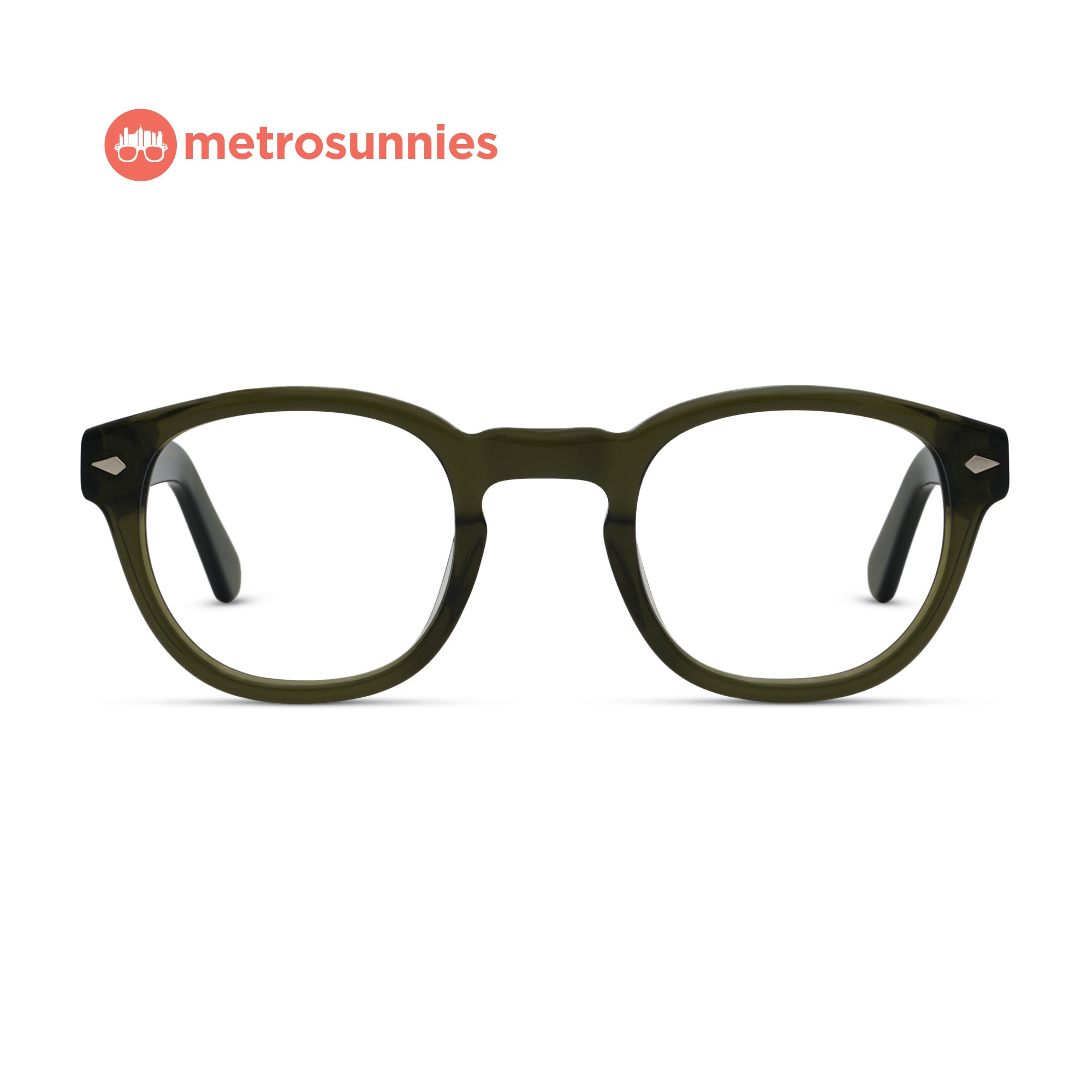 MetroSunnies Lance Specs (Moss) / Handmade Acetate / Replaceable Lens / Eyeglasses