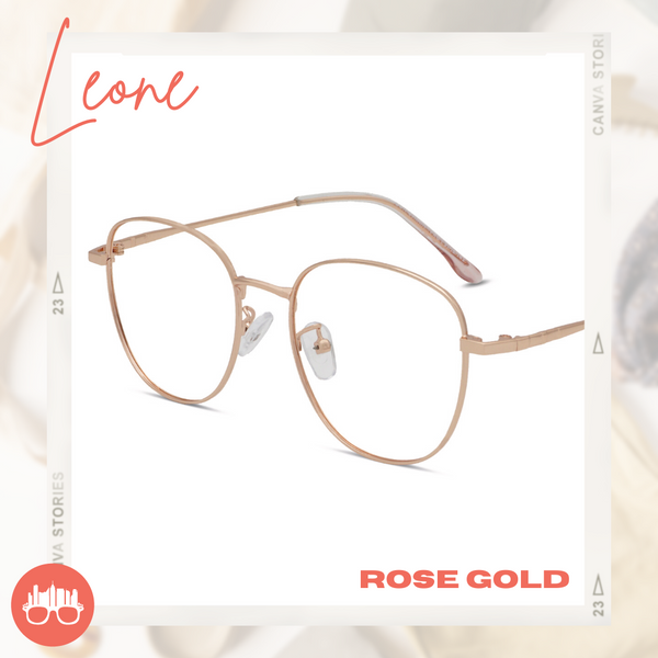 MetroSunnies Leone (Rose Gold) / Con-Strain PRO Photochromic Blue Light / UV400 / Anti-Radiation