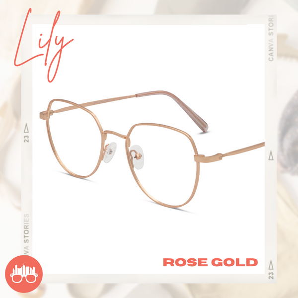 MetroSunnies Lily Specs (Rose Gold) / Con-Strain Blue Light / Anti-Radiation Computer Eyeglasses