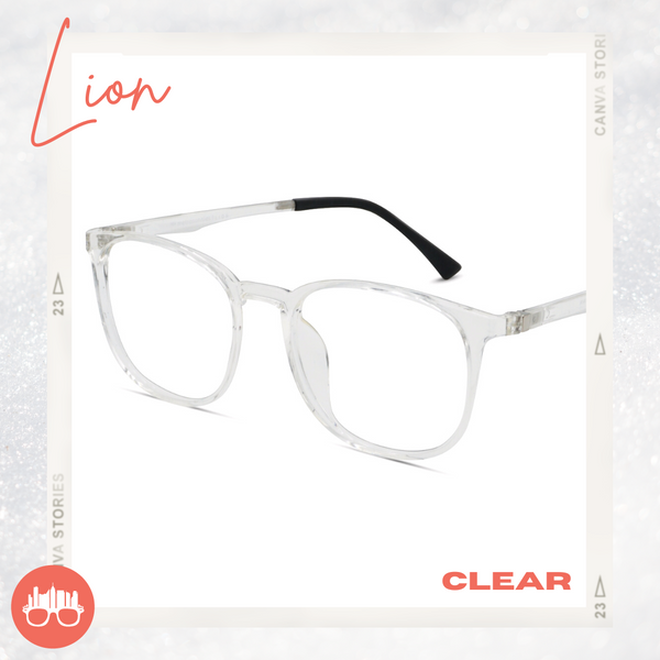 MetroSunnies Lion Specs (Clear) / Con-Strain Blue Light / Versairy / Anti-Radiation Eyeglasses