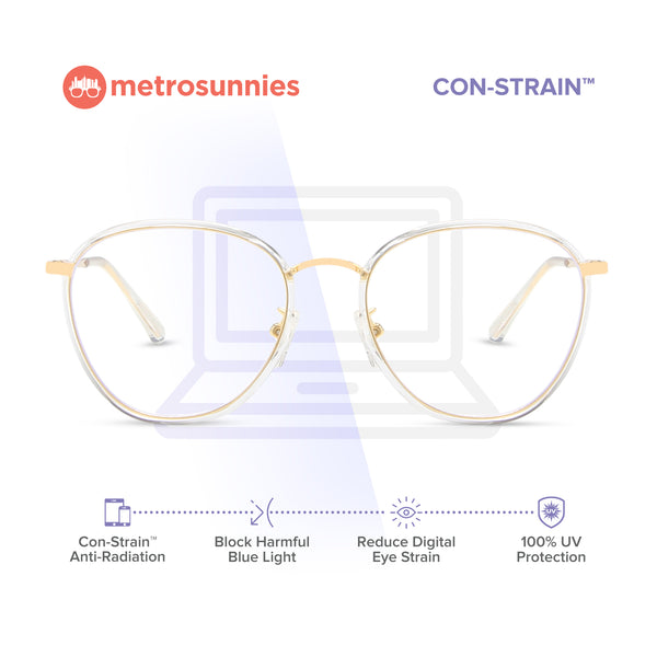 MetroSunnies Lisa Specs (Clear) / Con-Strain Blue Light / Anti-Radiation Computer Eyeglasses