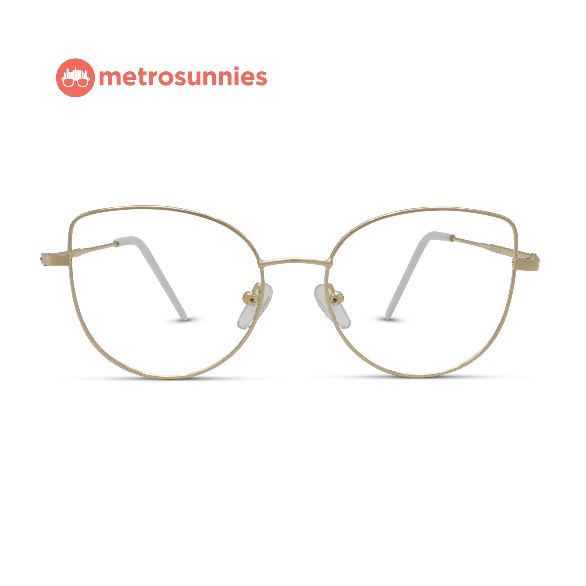 MetroSunnies Liv Specs (Gold) / Replaceable Lens / Eyeglasses for Men and Women