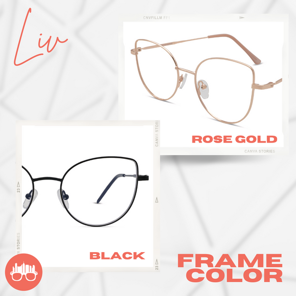 MetroSunnies Liv Specs (Rose Gold) / Replaceable Lens / Eyeglasses for Men and Women