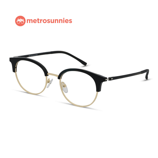 MetroSunnies Logan Specs (Black) / Replaceable Lens / Versairy Ultralight Weight / Eyeglasses
