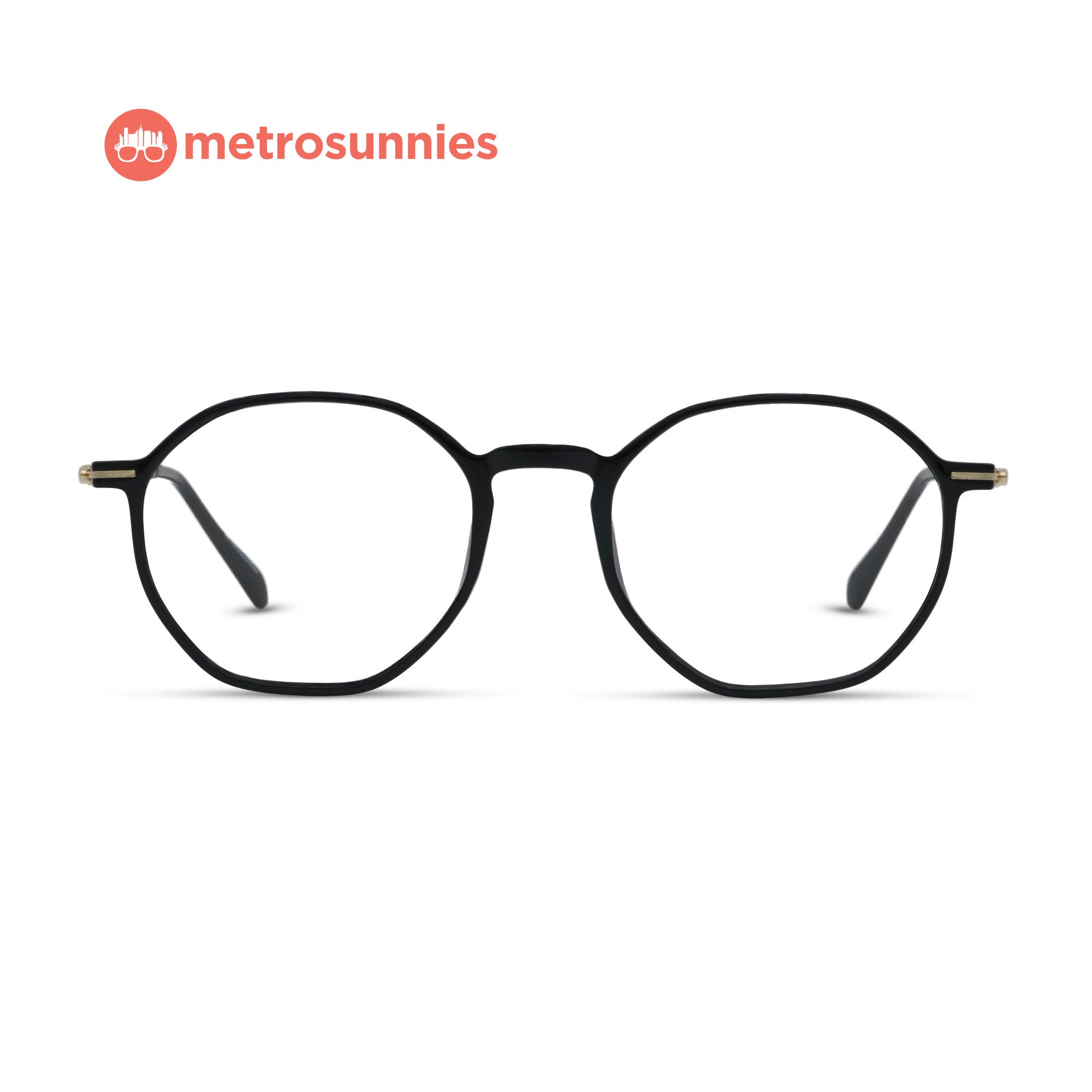 MetroSunnies Maddox Specs (Black) / Replaceable Lens / Versairy Ultralight Weight / Eyeglasses