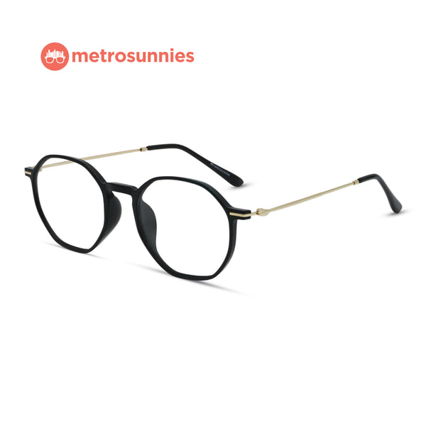 MetroSunnies Maddox Specs (Black) / Replaceable Lens / Versairy Ultralight Weight / Eyeglasses