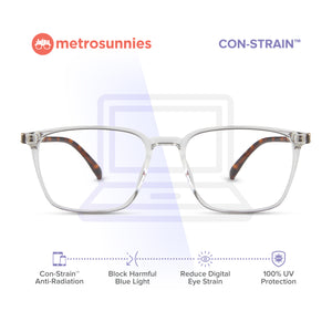 MetroSunnies Maverick Specs (Clear) / Con-Strain Blue Light / Anti-Radiation Computer Eyeglasses