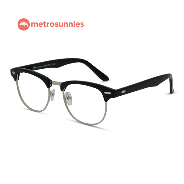 MetroSunnies Midas Specs (Black) / Replaceable Lens / Eyeglasses for Men and Women