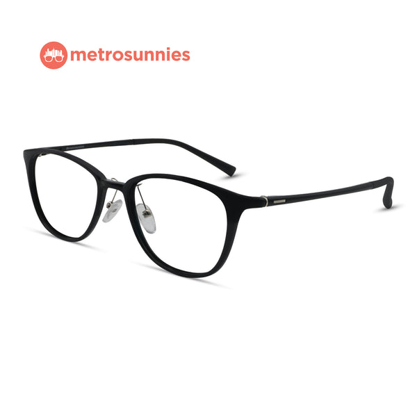 MetroSunnies Miles Specs (Black) / Replaceable Lens / Versairy Ultralight Weight / Eyeglasses