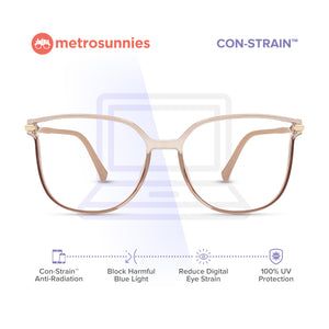 MetroSunnies Nadia Specs (Champagne) / Con-Strain Blue Light / Versairy / Anti-Radiation Eyeglasses