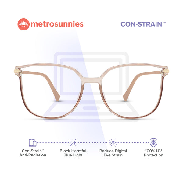 MetroSunnies Nadia Specs (Champagne) / Con-Strain Blue Light / Versairy / Anti-Radiation Eyeglasses
