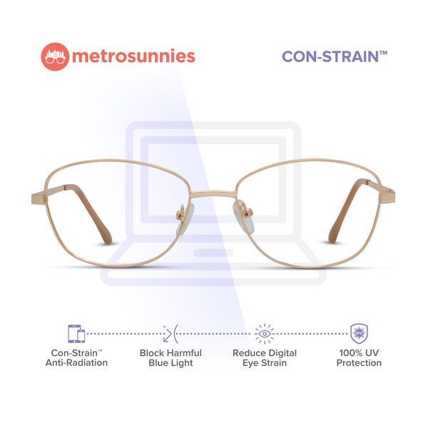 MetroSunnies Nova Specs (Rose Gold) / Replaceable Lens / Eyeglasses for Men and Women