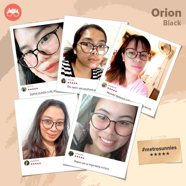 MetroSunnies Orion Specs (Black) / Replaceable Lens / Versairy Ultralight Weight / Eyeglasses