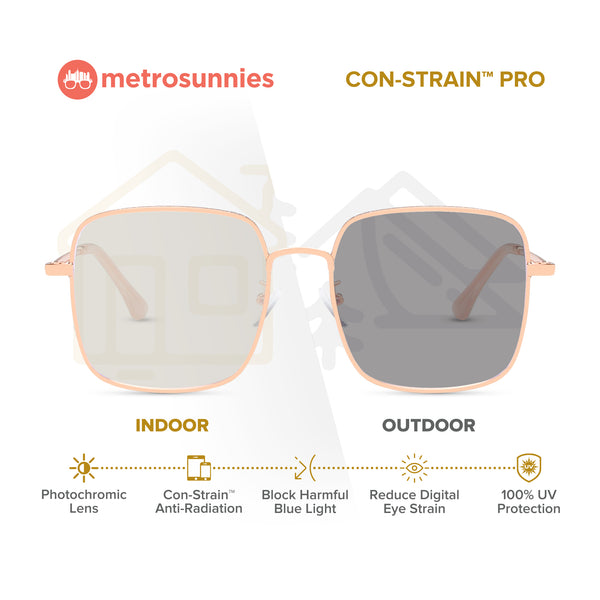 MetroSunnies Oslo Specs (Rose Gold) / Con-Strain Blue Light / Anti-Radiation Computer Eyeglasses